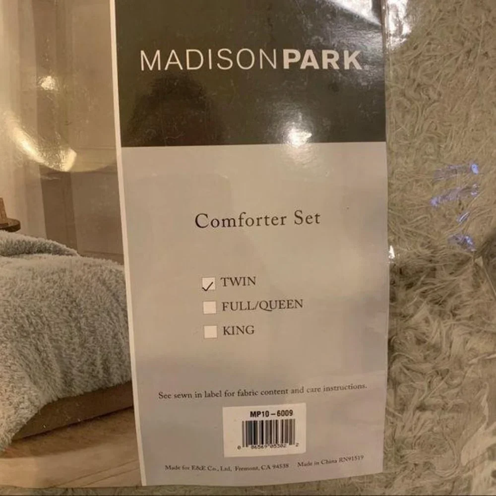 Madison Park Faux Mohair Mink Twin Comforter Set